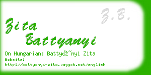 zita battyanyi business card